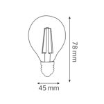Світлодіодна лампа FILAMENT BALL-6 6W Е27 2700К - Зображення 2