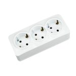 Розетка потрійна з заземленням біла POWER MAX-3E