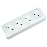 Розетка четверна без заземлення біла POWER MAX-4