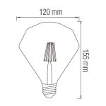 Світлодіодна лампа Filament RUSTIC DIAMOND-6 6W E27 2200К - Зображення 2