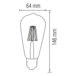 Світлодіодна лампа Filament RUSTIC VINTAGE-6 6W E27 - Зображення 2