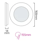 Світлодіодний світильник врізний Slim-12 12W 6400K - Зображення 2