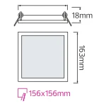 Світлодіодний світильник врізний Slim/Sq-12 12W 6400K - Зображення 2