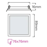 Світлодіодний світильник врізний Slim/Sq-3 3W 6400K - Зображення 2